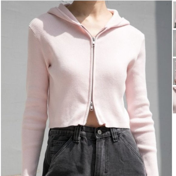 Brandy Melville Jackets & Blazers - Brandy Melville Light Pink Arden Hoodie NEW